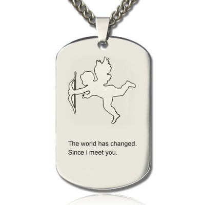 Cupid Man s Dog Tag Name Necklace - Custom Jewellery By All Uniqueness