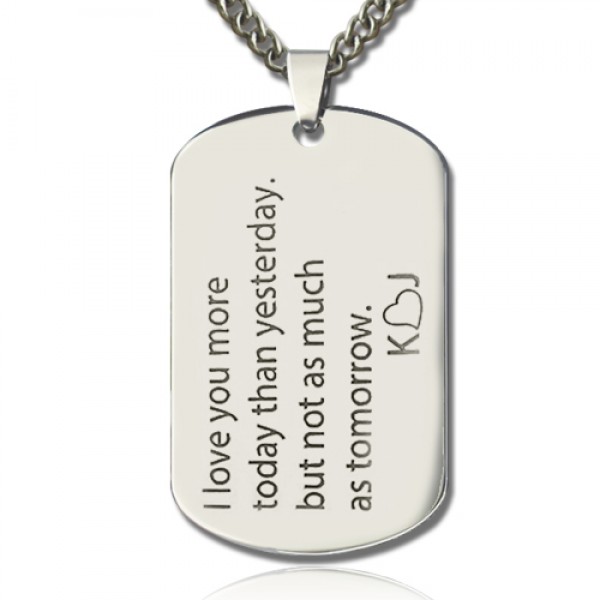 Love Song Dog Tag Name Necklace - Custom Jewellery By All Uniqueness