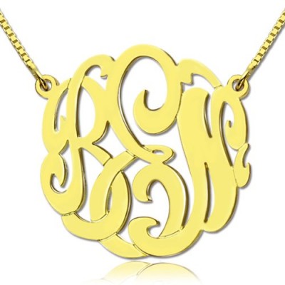 Gold Plated Large Monogram Necklace Hand-painted - Custom Jewellery By All Uniqueness
