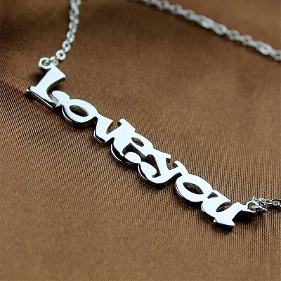 Cute Cartoon Ravie Font White Gold Plated Name Necklace - Custom Jewellery By All Uniqueness