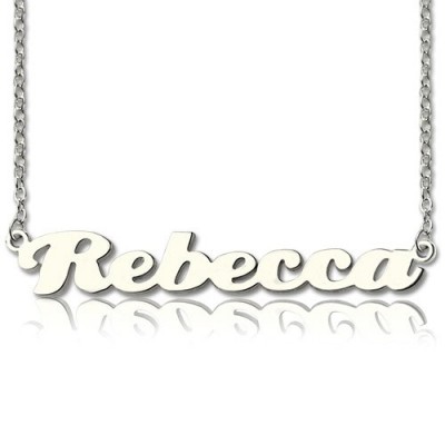 Silver Puff Font Namplate Necklace - Custom Jewellery By All Uniqueness