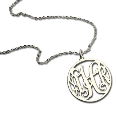 Silver Circle Monogram Necklace - Custom Jewellery By All Uniqueness