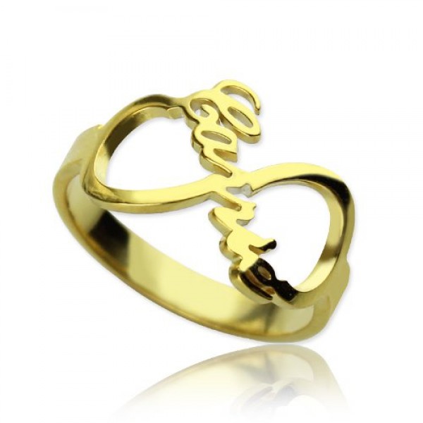Custom Infinity Name Ring Gold Plated - Custom Jewellery By All Uniqueness