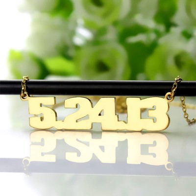 Gold Plated Silver Number Necklace - Custom Jewellery By All Uniqueness