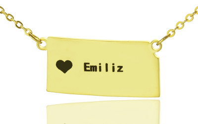 Kansas State Necklace: Gold Plated Memories from All Uniqueness