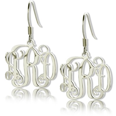 Silver Monogram Earrings - Custom Jewellery By All Uniqueness
