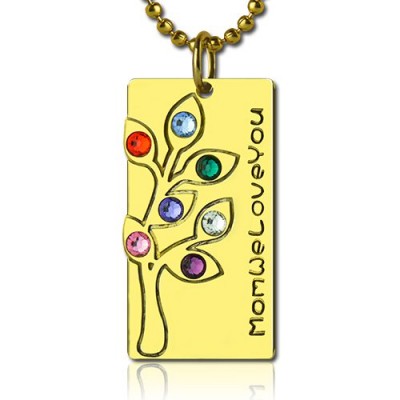 Mothers Birthstone Family Tree Necklace Silver - Custom Jewellery By All Uniqueness