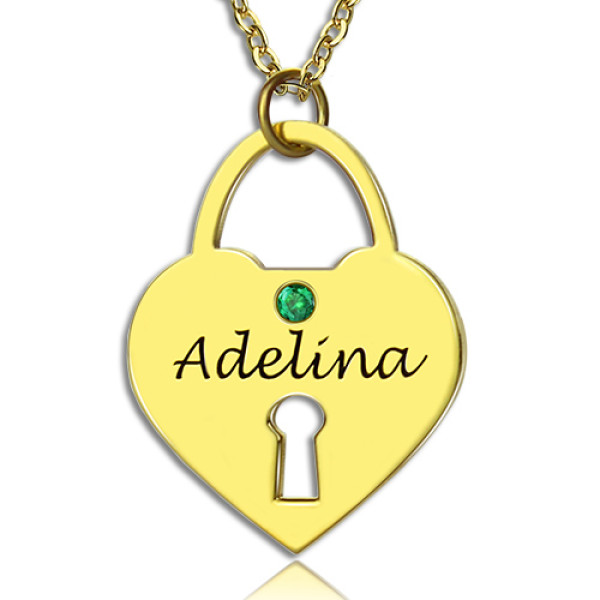 I Love You Heart Lock Keepsake Necklace With Name Gold Plated - Custom Jewellery By All Uniqueness