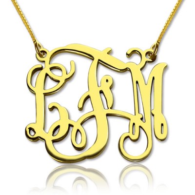 Custom Monogram Necklace Gold Plated - Custom Jewellery By All Uniqueness