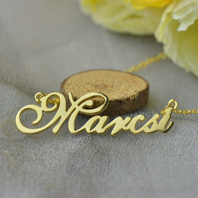 Nameplate Necklace Gold Plated - Custom Jewellery By All Uniqueness