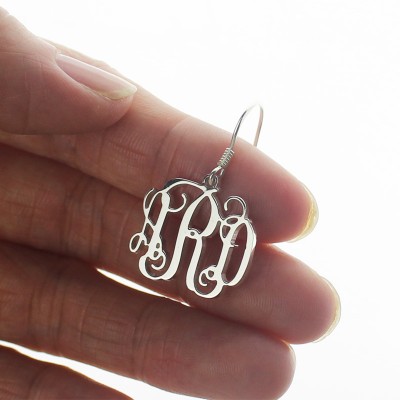 Silver Monogram Earrings - Custom Jewellery By All Uniqueness
