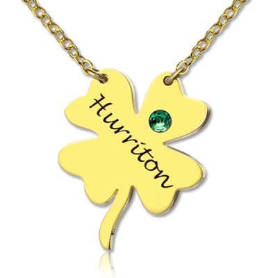 Good Luck Things - Clover Necklace Gold Plated - Custom Jewellery By All Uniqueness