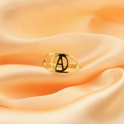 Eye Rings with Initial Gold Plated - Custom Jewellery By All Uniqueness