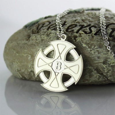 Engraved Celtic Cross Necklace Silver - Custom Jewellery By All Uniqueness
