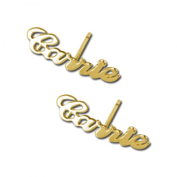 18K Gold Name Stud Earring - Custom Jewellery By All Uniqueness