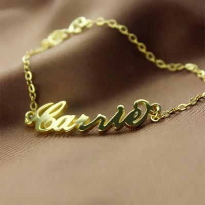 Gold Plated Carrie Name Bracelet - Custom Jewellery By All Uniqueness