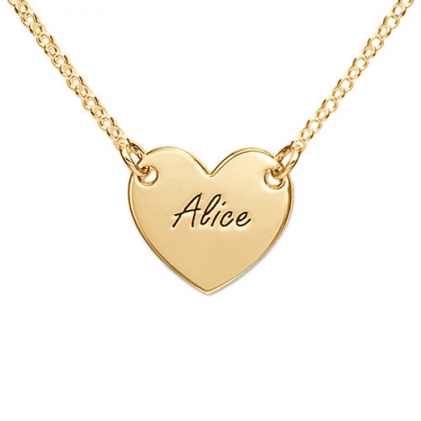 Gold Plated Heart Necklace with Engraving - Custom Jewellery By All Uniqueness