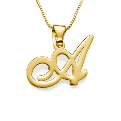Gold-Plated Initials Pendant With Any Letter - Custom Jewellery By All Uniqueness
