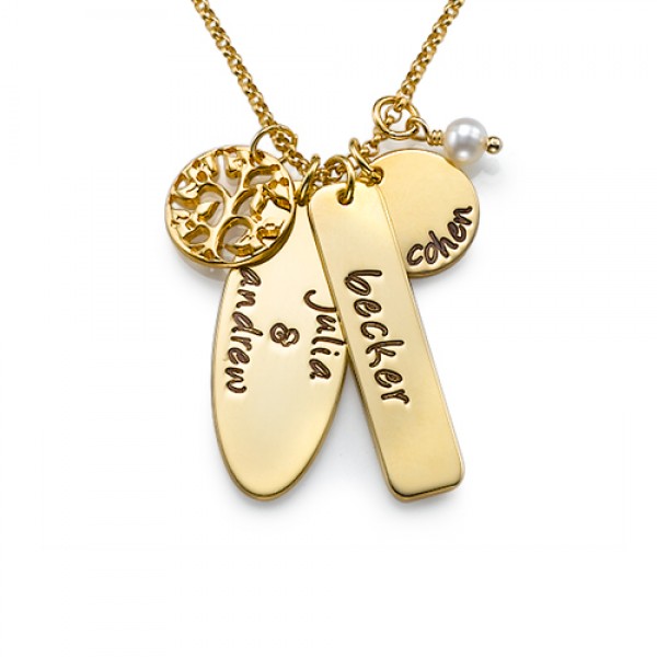 Gold Plated Silver Family Tree Jewellery - Custom Jewellery By All Uniqueness