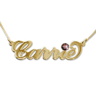 Gold-Plated Carrie Swarovski Name Necklace - Custom Jewellery By All Uniqueness