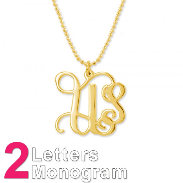 Gold Plated Silver Initials Necklace - Custom Jewellery By All Uniqueness