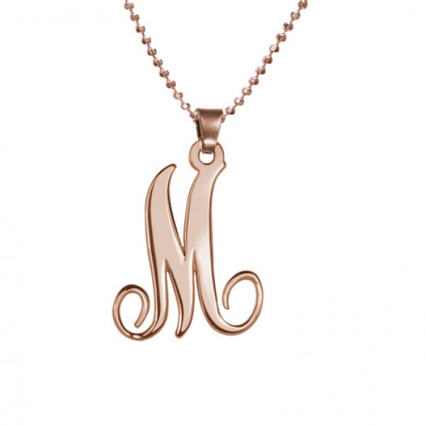 Rose Gold Plated Single Initial Necklace - Custom Jewellery By All Uniqueness
