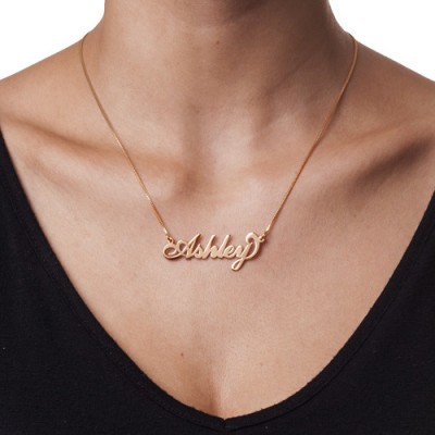 Rose Gold Plated Silver Name Necklace - Custom Jewellery By All Uniqueness