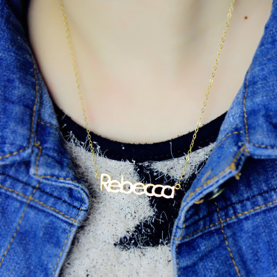 Nameplate Necklace Gold Plating "Rebecca" - Custom Jewellery By All Uniqueness