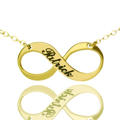 Infinity Symbol Jewellery Necklace Engraved Name Gold Plated - Custom Jewellery By All Uniqueness