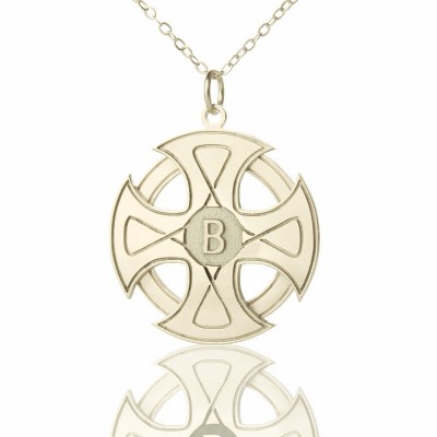 Engraved Celtic Cross Necklace Silver - Custom Jewellery By All Uniqueness