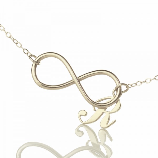 Infinity Necklaces with Initial Letter Charm Silver - Custom Jewellery By All Uniqueness