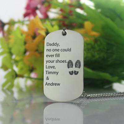 Father Day Gift Dog Tag Name Necklace - Custom Jewellery By All Uniqueness