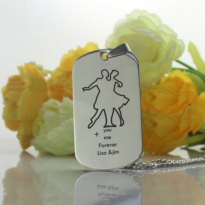 Dancing Theme Dog Tag Name Necklace - Custom Jewellery By All Uniqueness