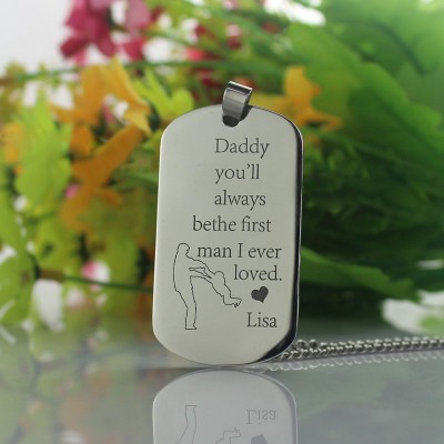 Father s Love Dog Tag Name Necklace - Custom Jewellery By All Uniqueness