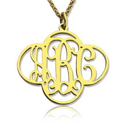 Cut Out Clover Monogram Necklace Gold Plated - Custom Jewellery By All Uniqueness