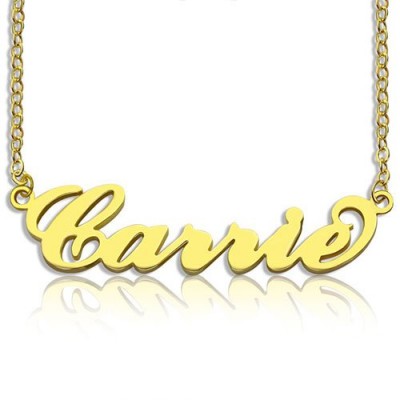 Carrie Name Necklace Gold Plated - Custom Jewellery By All Uniqueness