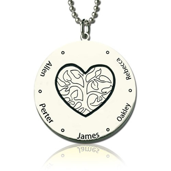 Family Tree Jewellery Necklace Engraved Names - Custom Jewellery By All Uniqueness