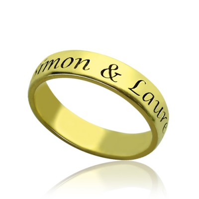 Engraved Promise Name Ring Gold Plated - Custom Jewellery By All Uniqueness