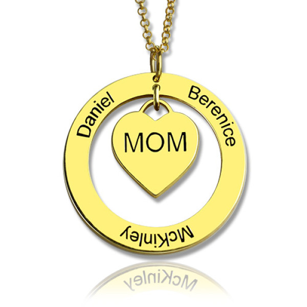 Family Names Necklace For Mom Gold Plating - Custom Jewellery By All Uniqueness