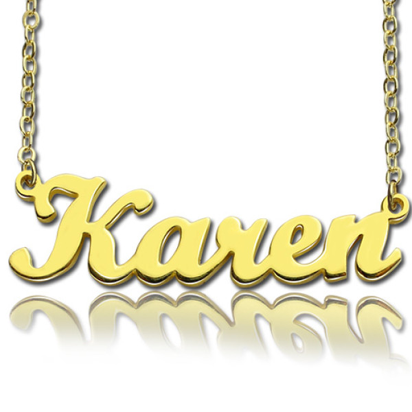 Gold Plated 925 Silver Karen Style Name Necklace - Custom Jewellery By All Uniqueness
