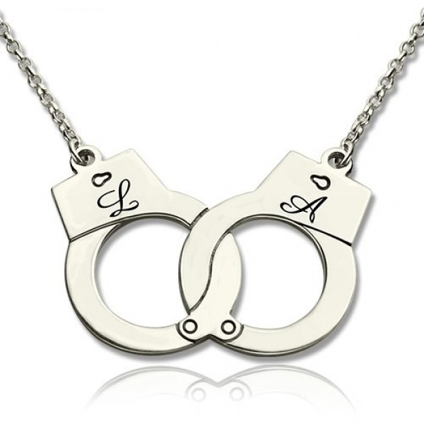 Handcuff Necklace For Couple Silver - Custom Jewellery By All Uniqueness