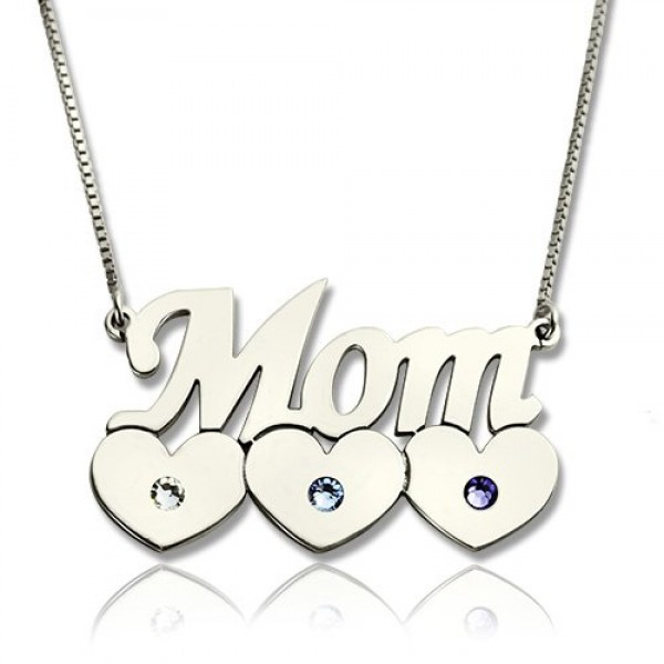 Mother Necklace With Children Birthstone Silver - Custom Jewellery By All Uniqueness