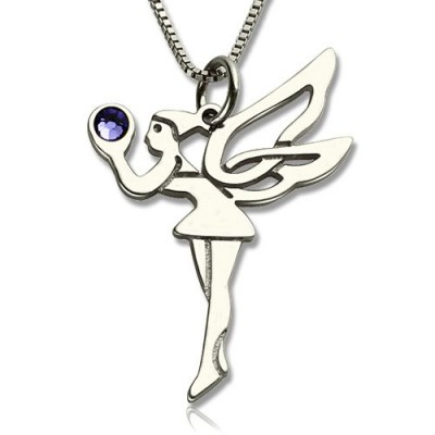 Fairy Birthstone Necklace for Girls Silver - Custom Jewellery By All Uniqueness