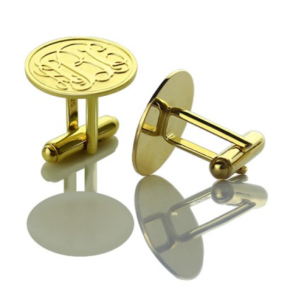 Engraved Cufflinks with Monogram Gold Plated - Custom Jewellery By All Uniqueness