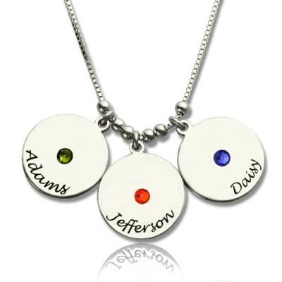 Mother s Disc and Birthstone Charm Necklace - Custom Jewellery By All Uniqueness