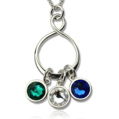 Birthstone Infinity Charm Necklace - Custom Jewellery By All Uniqueness