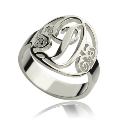Rings Monogram Initial Silver - Custom Jewellery By All Uniqueness