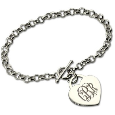 Monogram Charm Bracelet For Her Silver - Custom Jewellery By All Uniqueness