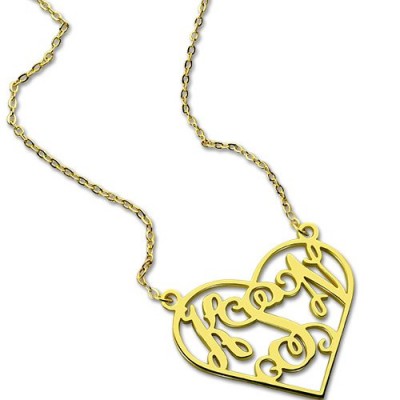 Cut Out Heart Monogram Necklace Gold Plated - Custom Jewellery By All Uniqueness