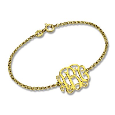 Gold Plated Monogram Bracelet - Custom Jewellery By All Uniqueness